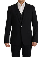 Dolce & Gabbana Black Jacket Vest 2 Piece MARTINI Blazer -   -  Dolce & Gabbana.